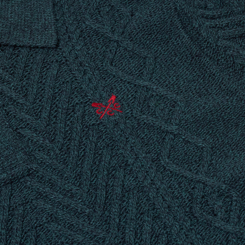 Crew Clothing Company Cable Knit Button Neck Jumper