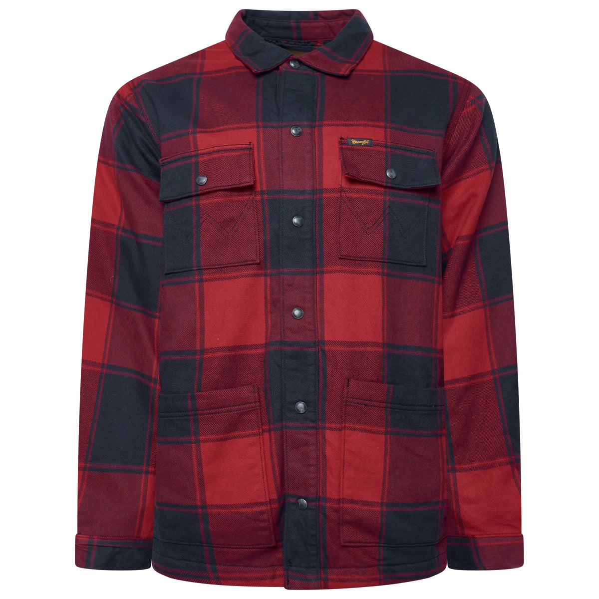 Wrangler Sherpa Lined Flannel Snap Shirt Jacket